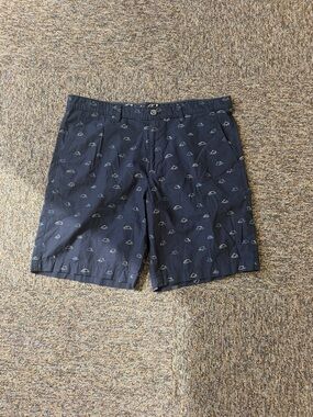 Eddie Bauer Men’s Navy Shorts with Tent Print Lightweight Active Size 35